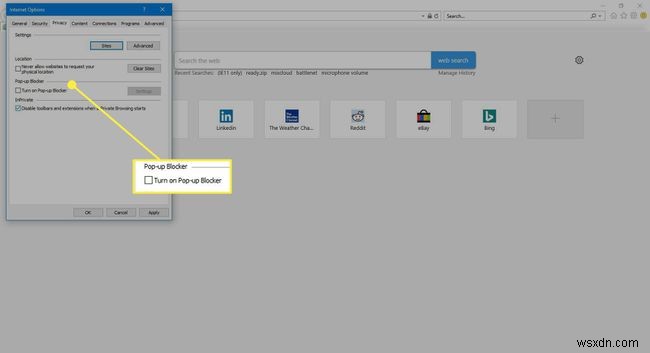Cách sử dụng Trình chặn cửa sổ bật lên trong Internet Explorer 11
