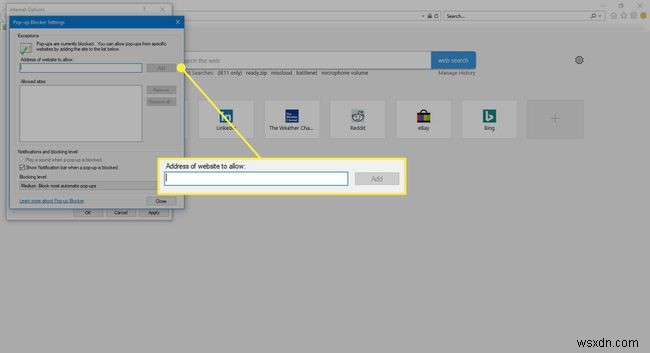 Cách sử dụng Trình chặn cửa sổ bật lên trong Internet Explorer 11