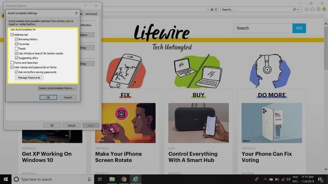 Cách quản lý tính năng tự động điền trong Internet Explorer 11