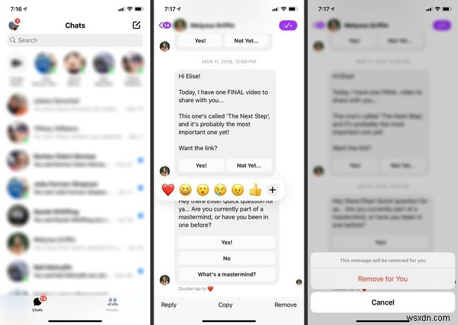 Cách xóa tin nhắn trên Facebook Messenger