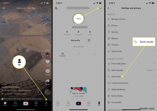 Cách tải Chế độ tối trên TikTok