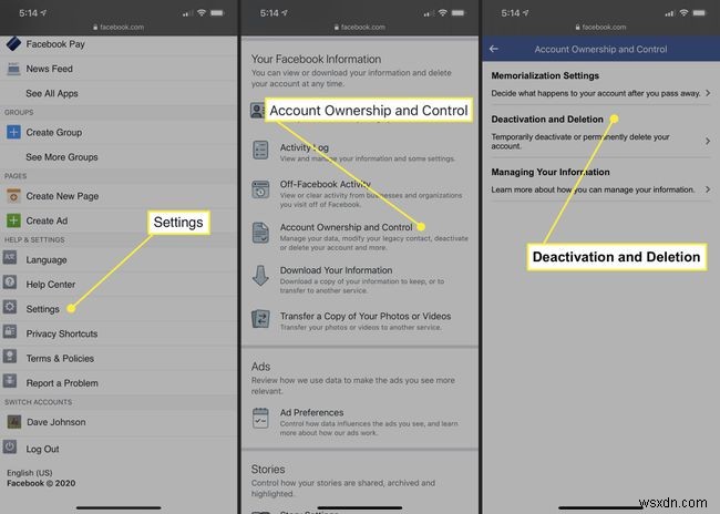 Cách hủy kích hoạt Facebook trên iPhone