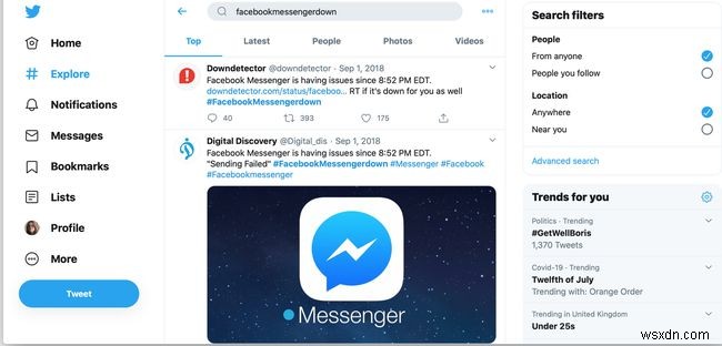 Facebook Messenger bị sập ... Hay là bạn?