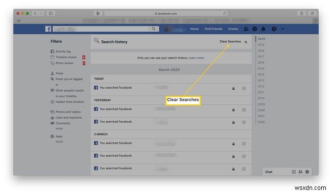 Cách xóa lịch sử tìm kiếm trên Facebook của bạn