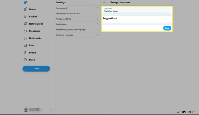 Cách thay đổi tên người dùng Twitter