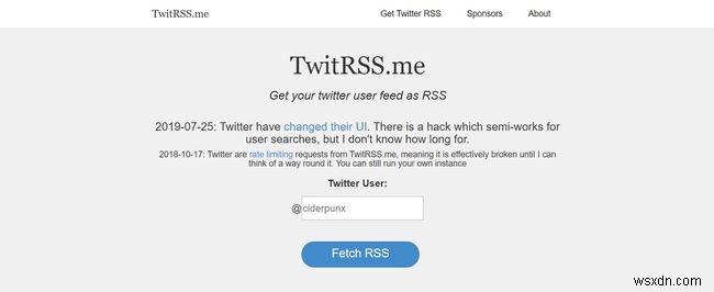 Cách tạo nguồn cấp dữ liệu Twitter RSS của riêng bạn