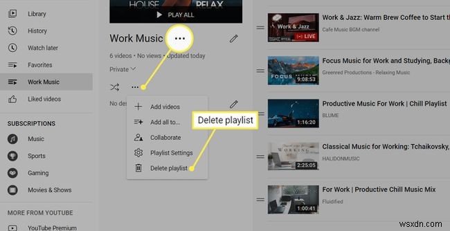 Cách xóa danh sách phát trên YouTube