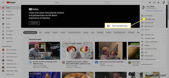 Cách thiết lập gia đình YouTube Premium