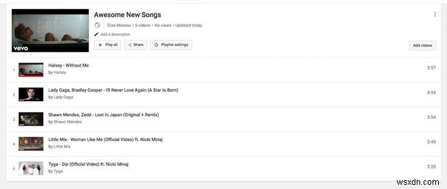 Cách tạo danh sách phát nhạc trên YouTube