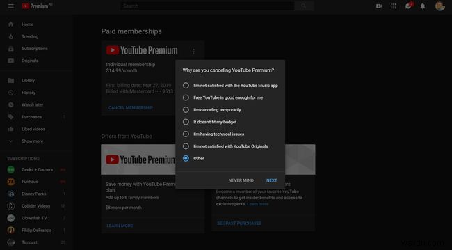 Cách hủy YouTube Premium (Trước đây là YouTube Red)