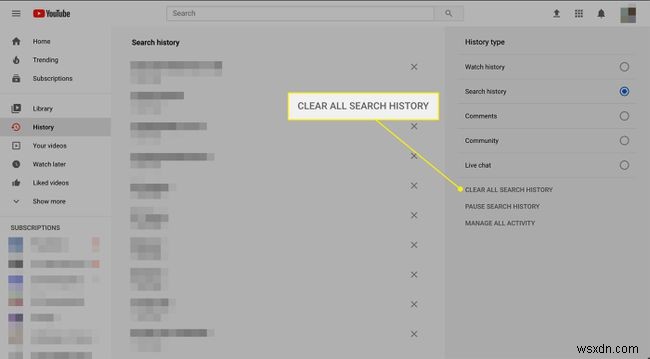 Cách xóa lịch sử tìm kiếm trên YouTube