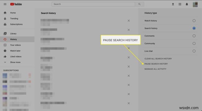 Cách xóa lịch sử tìm kiếm trên YouTube