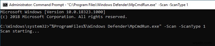 Cách sử dụng Windows Defender từ Command Prompt