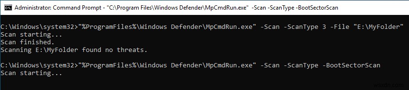 Cách sử dụng Windows Defender từ Command Prompt