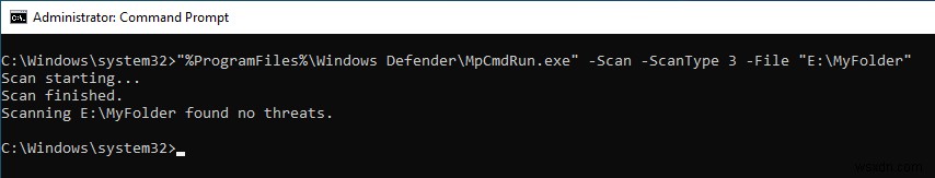 Cách sử dụng Windows Defender từ Command Prompt