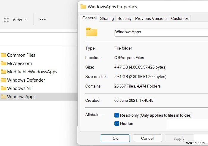 Cách truy cập thư mục WindowsApps trong Windows