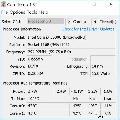 Cách kiểm tra nhiệt độ CPU trong Windows 10 và Windows 11