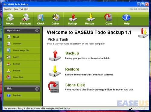 Dễ dàng sao lưu Windows của bạn với Easeus Todo Backup