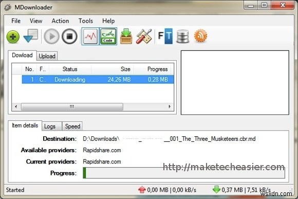 MDownloader:Tải xuống tệp dễ dàng hơn từ dịch vụ chia sẻ tệp