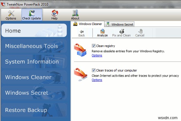 TweakNow PowerPack 2010:Ứng dụng Tweaker toàn diện cho Windows