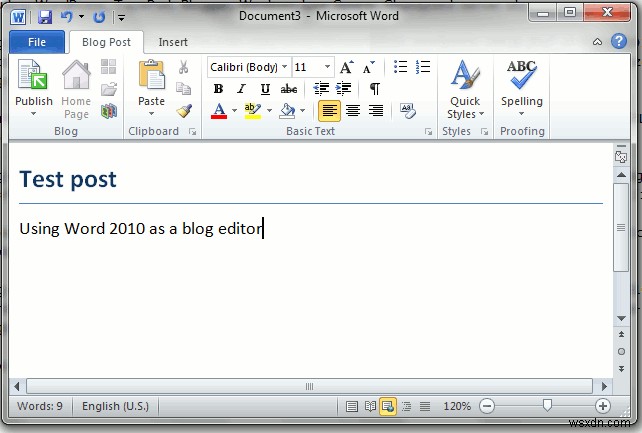 Cách sử dụng Word 2010 làm biên tập viên blog ngoại tuyến