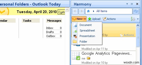 Cách quản lý tài liệu Google Docs từ Microsoft Outlook