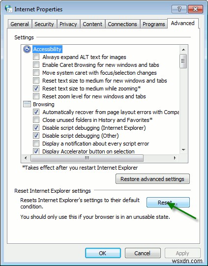 Cách khắc phục sự cố thường gặp trong Internet Explorer 8