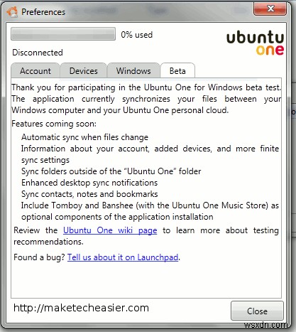Xem nhanh Ubuntu One cho Windows Public Beta