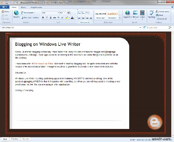 Viết blog trên Windows Live Writer 2011 [Đánh giá]