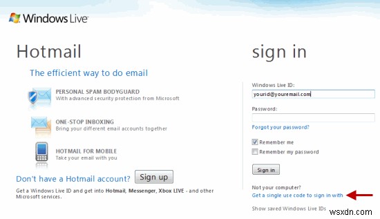 Cách lấy mã đăng nhập một lần cho tài khoản Windows Live của bạn