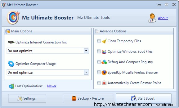 Cải thiện hiệu suất Windows của bạn với Mz 7 Optimizier