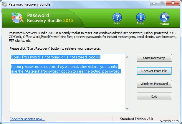 Khôi phục mật khẩu cho ứng dụng Windows với Gói khôi phục mật khẩu + Tặng phẩm