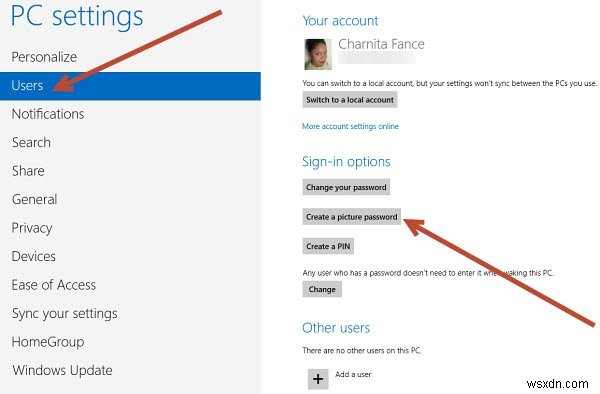 Cách sử dụng mật khẩu hình ảnh trong Windows 8