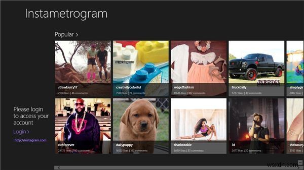 Sử dụng Instametrogram để xem, nhận xét và nhận ảnh Instagram được gắn thẻ địa lý trong Windows 8