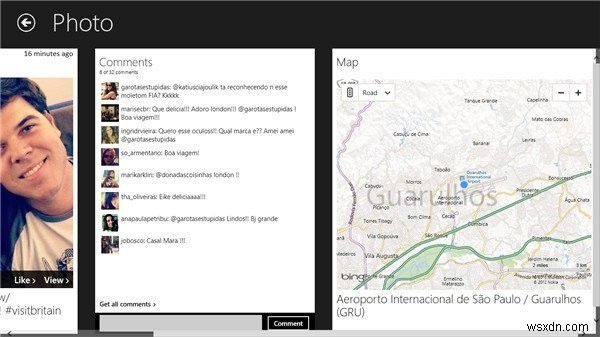Sử dụng Instametrogram để xem, nhận xét và nhận ảnh Instagram được gắn thẻ địa lý trong Windows 8