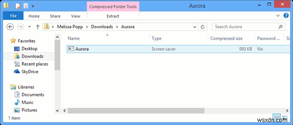 Cách thêm Trình bảo vệ màn hình Aurora trong Windows 8