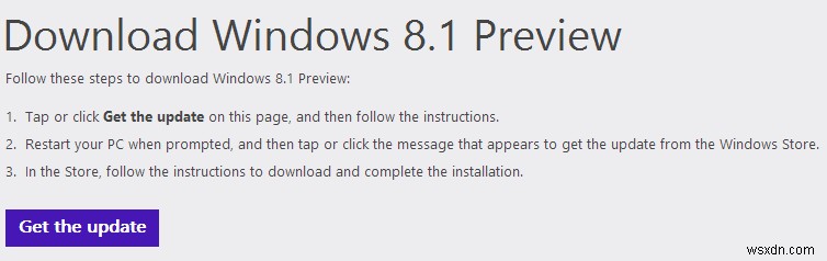 Bỏ qua lỗi  Bản cập nhật không áp dụng cho máy tính của bạn  và cài đặt bản xem trước Windows 8.1