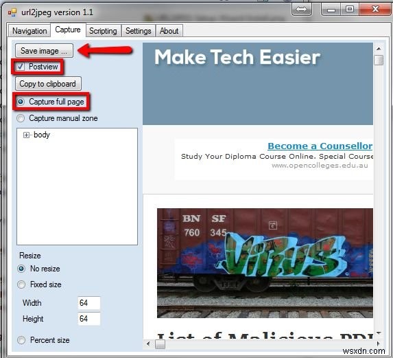 Cách chụp ảnh màn hình của toàn bộ trang web với URL2JPEG