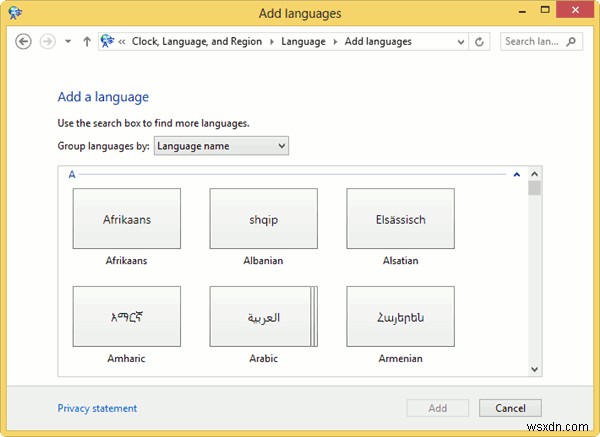 Cách thêm hoặc xóa gói ngôn ngữ trong Windows 8