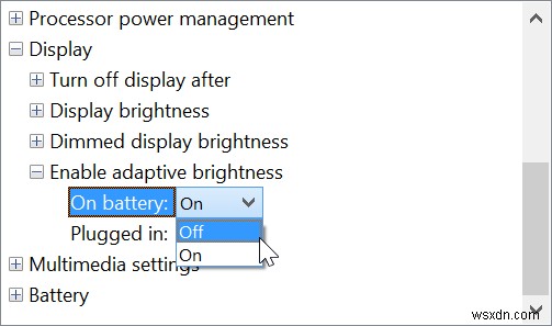 Tắt điều chỉnh độ sáng tự động trong Windows 8.1