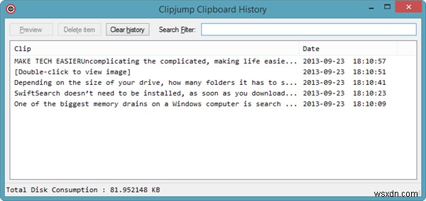 Nâng cao khay nhớ tạm của Windows với ClipJump