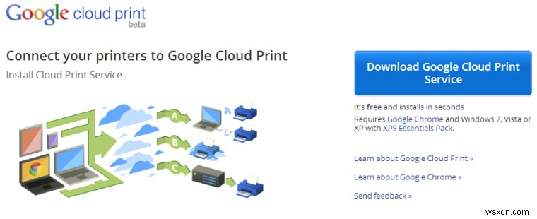 In tệp từ xa trong Windows với Google Cloud Print