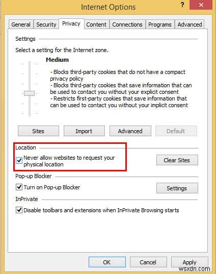 Cách ngăn ứng dụng Windows 8 và trình duyệt IE theo dõi vị trí của bạn
