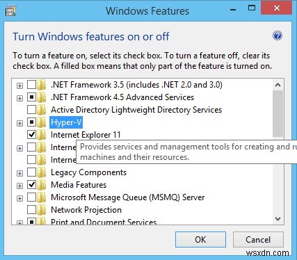 Cách kích hoạt ứng dụng khách Hyper-V trong Windows 8 để chạy máy ảo