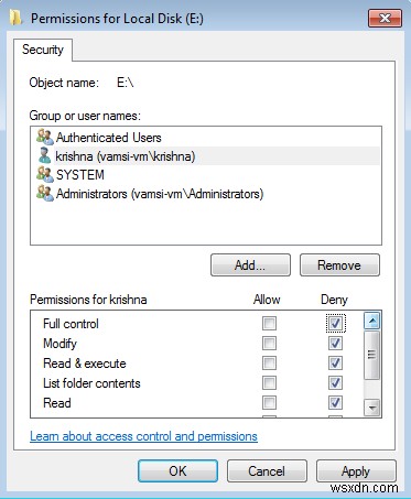 Cách chặn người dùng truy cập phân vùng NTFS trong Windows