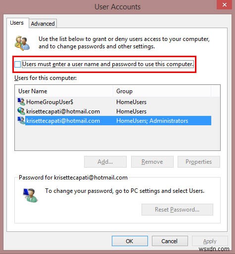 Cách bỏ qua màn hình đăng nhập Windows 8 sau khi khởi động