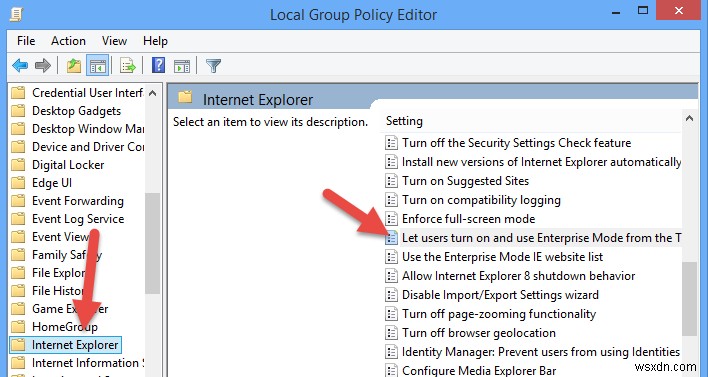 Cách bật Chế độ doanh nghiệp trong Internet Explorer 11
