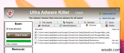 Ultra Adware Killer - Một tiện ích đơn giản để làm sạch phần mềm quảng cáo đã cài đặt 