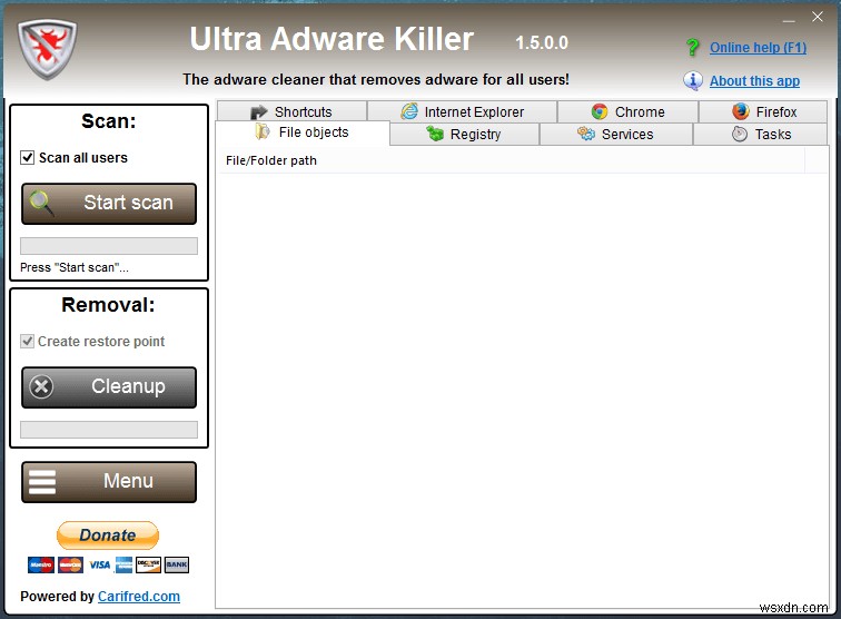 Ultra Adware Killer - Một tiện ích đơn giản để làm sạch phần mềm quảng cáo đã cài đặt 