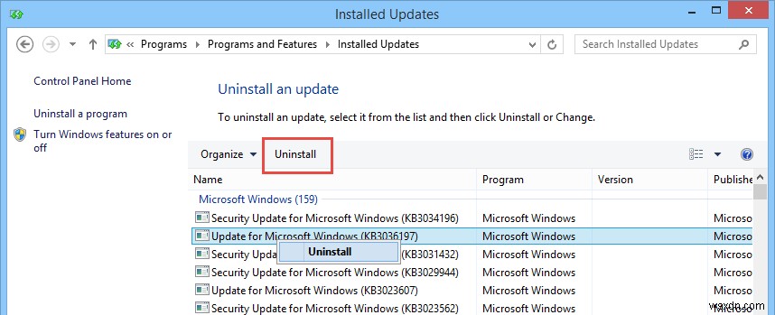 Cách gỡ cài đặt Windows Update